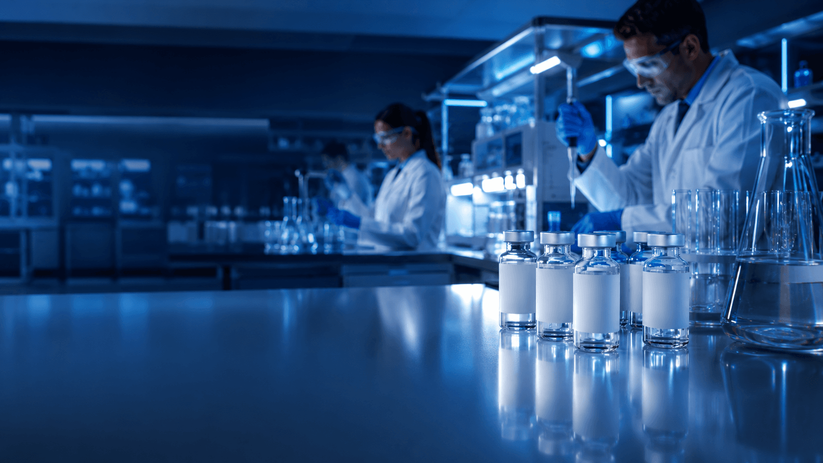 USA-based laboratory preparing research peptide vials for testing and quality verification